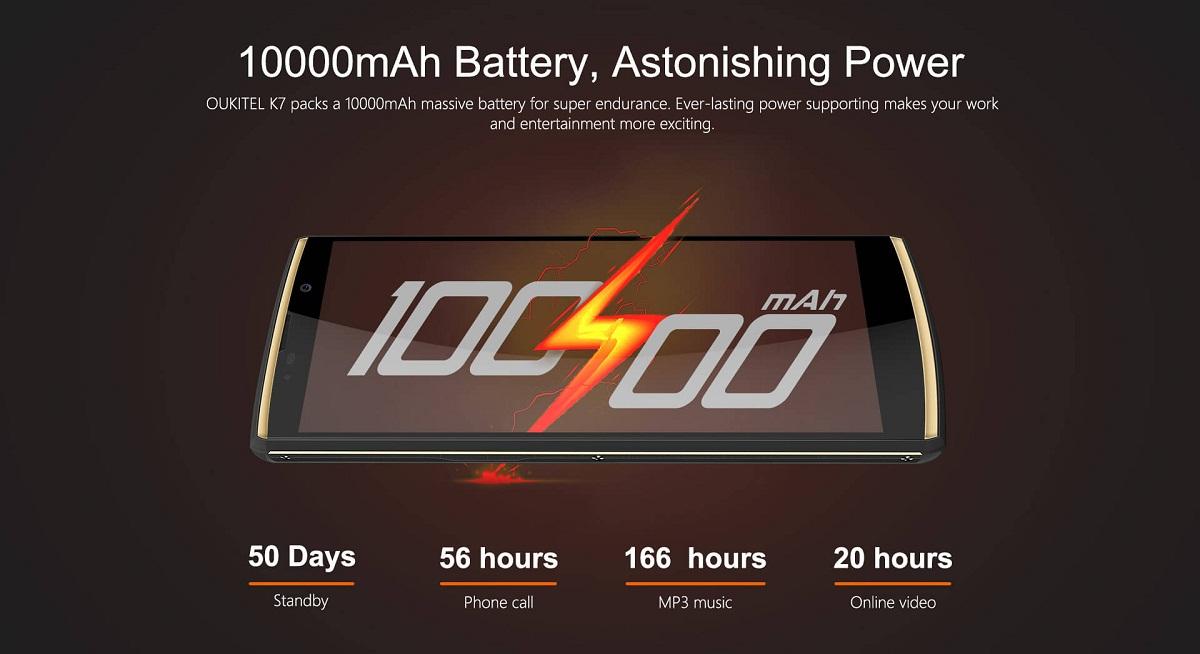 [HCM]Điện thoại oukitel k7(8 nhânRAM 4GBROM 64GBPIN 10.000mAh)