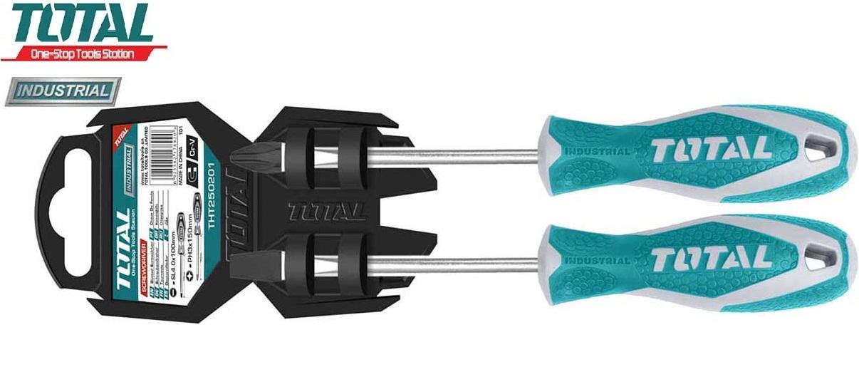 Total - THT250201  Bộ 2 cây tô vít dẹp và bake