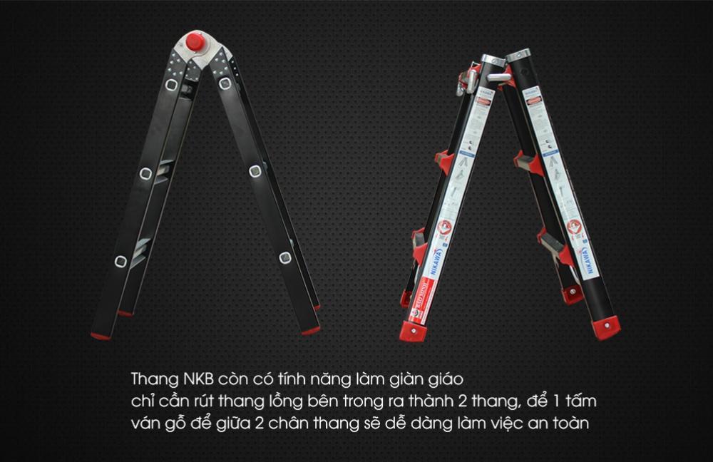 Thang nhôm gấp đa năng Nikawa NKB-44 (Đen)