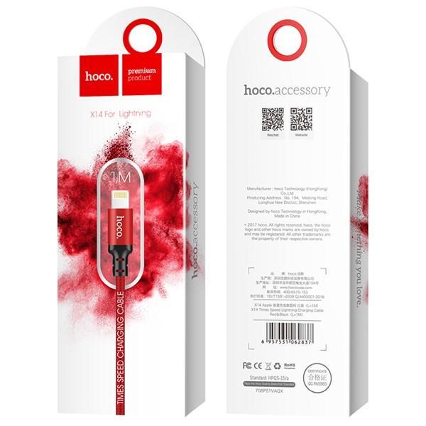 CÁP DÙ SẠC NHANH MICRO USB DÀI 1 MÉT HOCO X14 CHO IPHONE,IPAD