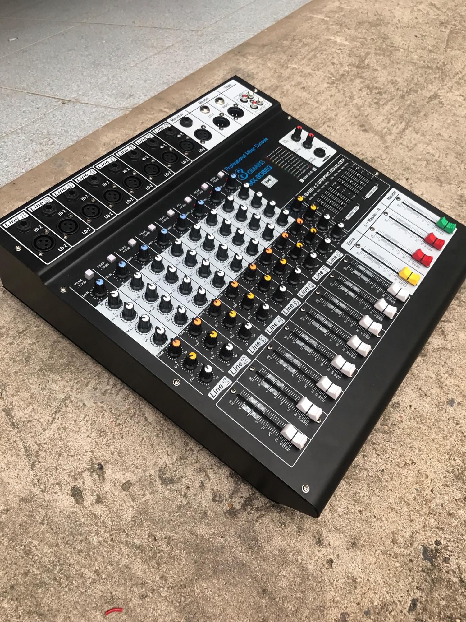 [HCM]Mixer 8 line MX-806EQ ECHO-RIVERD thiết kế nâng tiếng ca