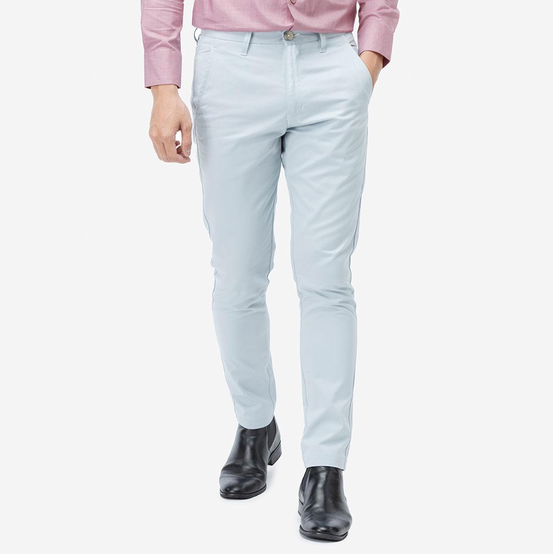 Quần kaki nam Lutz màu trắng xanh