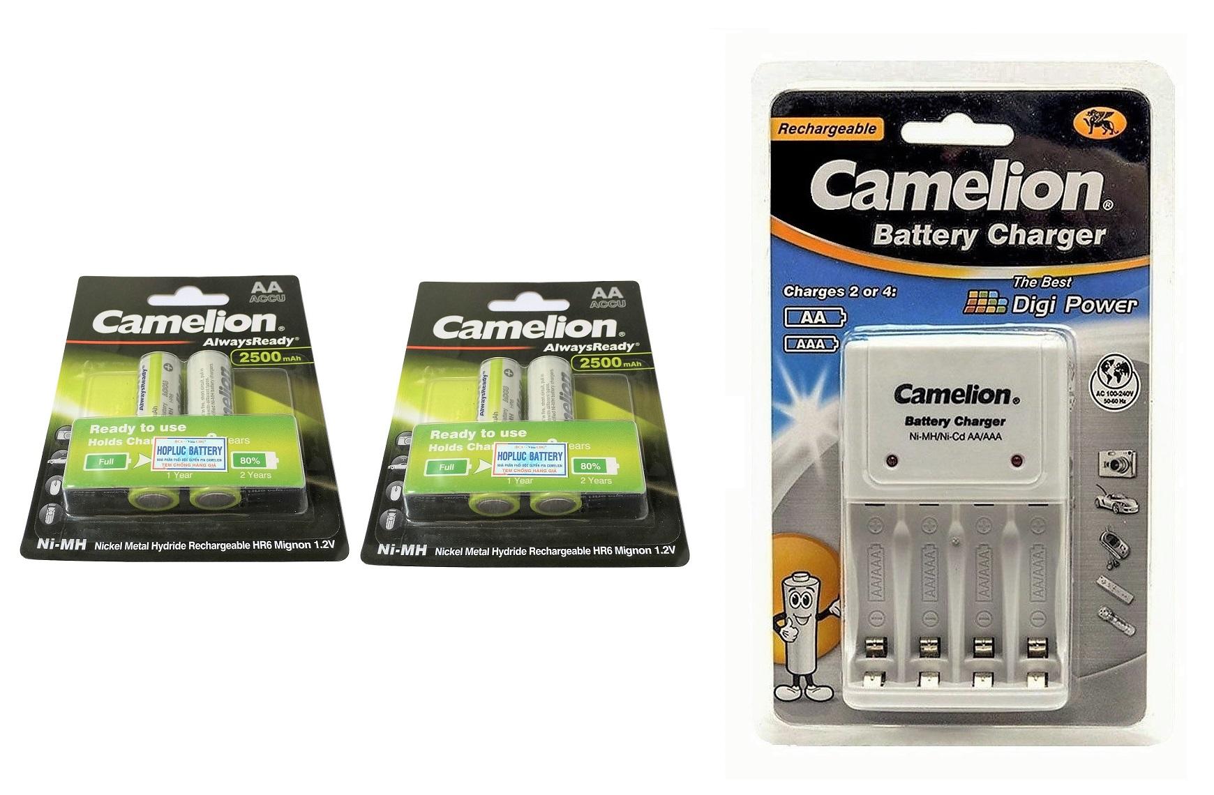 Combo bộ sạc pin tiểu camelion bc1010b và 4 viên pin sạc aa 2500mah
