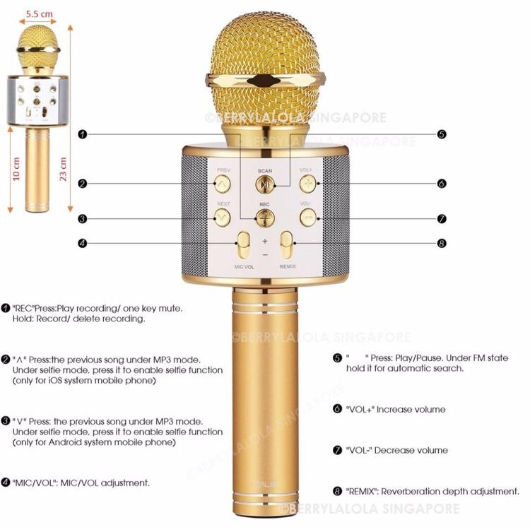 Mic Kèm Loa Bluetooth WS - 858 hát karaoke