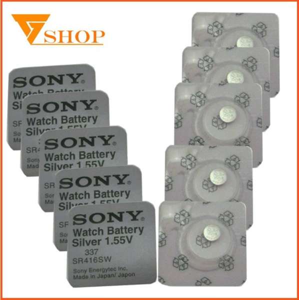 Combo 10 vỉ Pin đồng hồ SR416SW Sony1.55V, pin 337 ( 1 vỉ 1 viên )