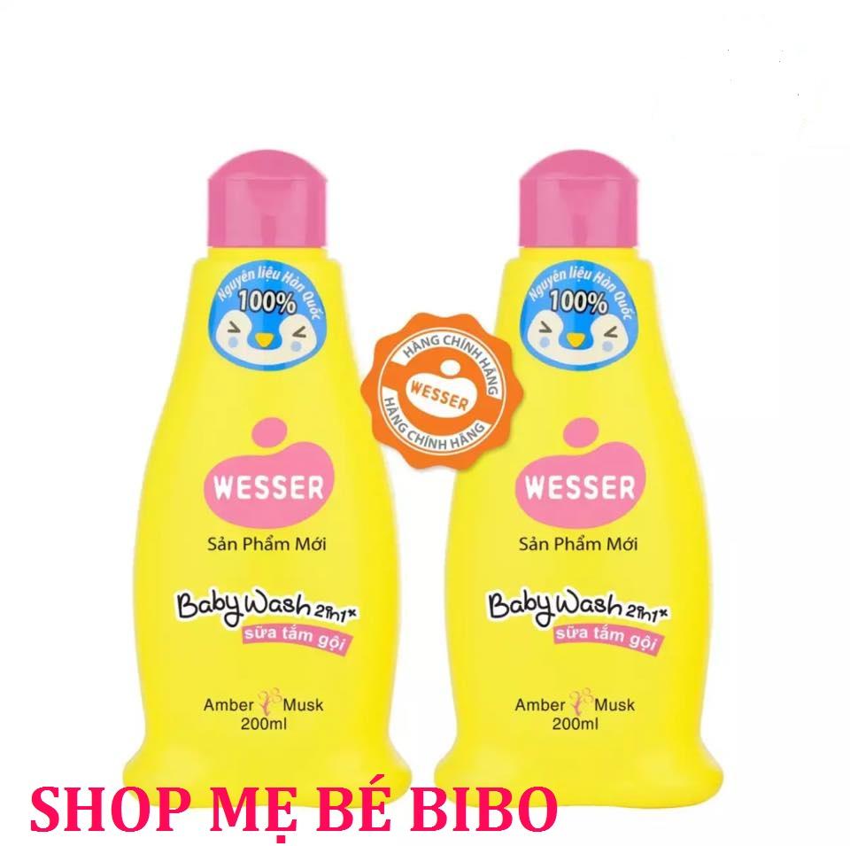COMBO 2 CHAI SỮA TẮM GỘI WESSER MÀU CAM 200ML