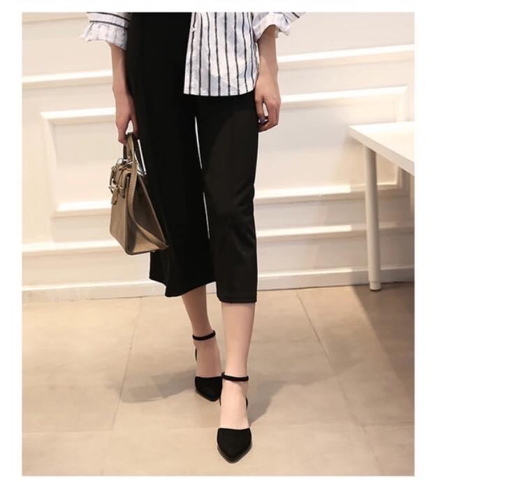 (Miễn phí vận chuyển) Sandal da lộn chất mềm mịn, mũi kín đế 5p hàng full box