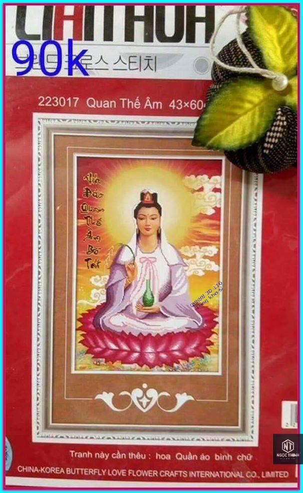 Tranh thêu chữ thập mẹ quan âm 223017