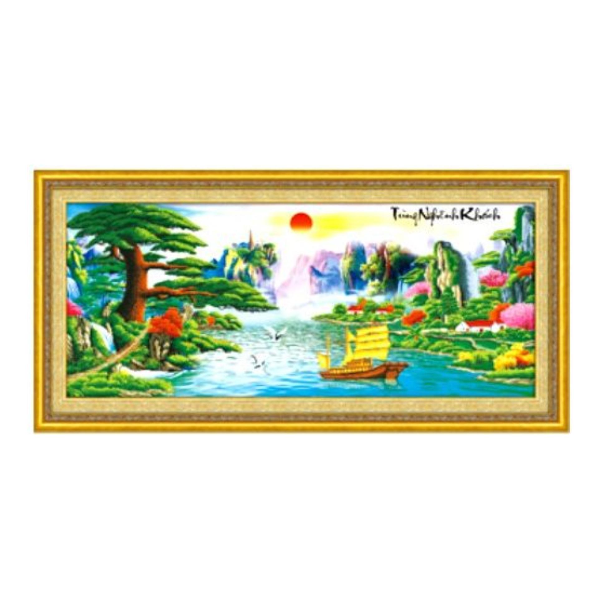 Tranh đính đá tùng nghênh khách-DF028-Ngọc Thịnh