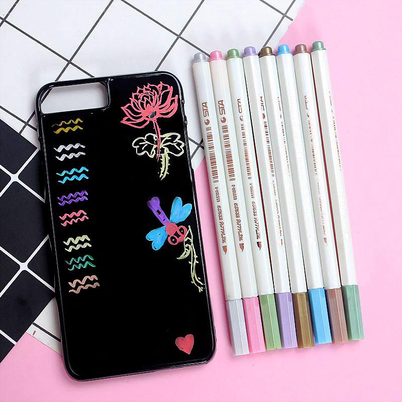 Bộ 10 cây Bút nhũ vẽ trên Ốp lưng, Trang trí Album ảnh, Scrapbook - Gấu Trúc Phụ kiện