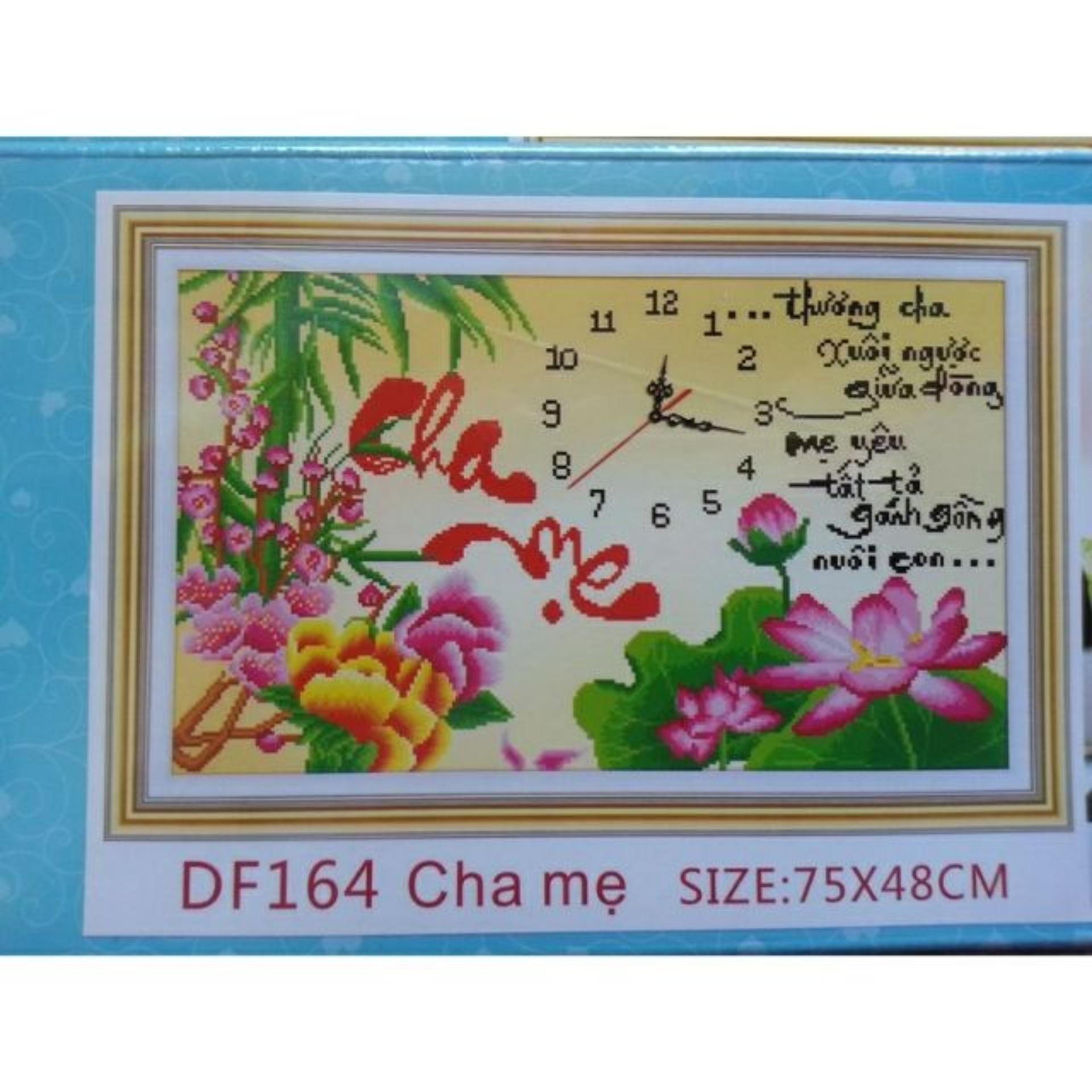 Tranh đính đá Đồng hồ Cha mẹ DF164