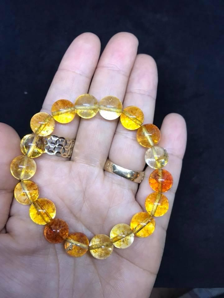 VÒNG TAY THẠCH ANH ƯU LINH VÀNG 10LY ( TẶNG THÊM DÂY AVF HẠT THAY THẾ )