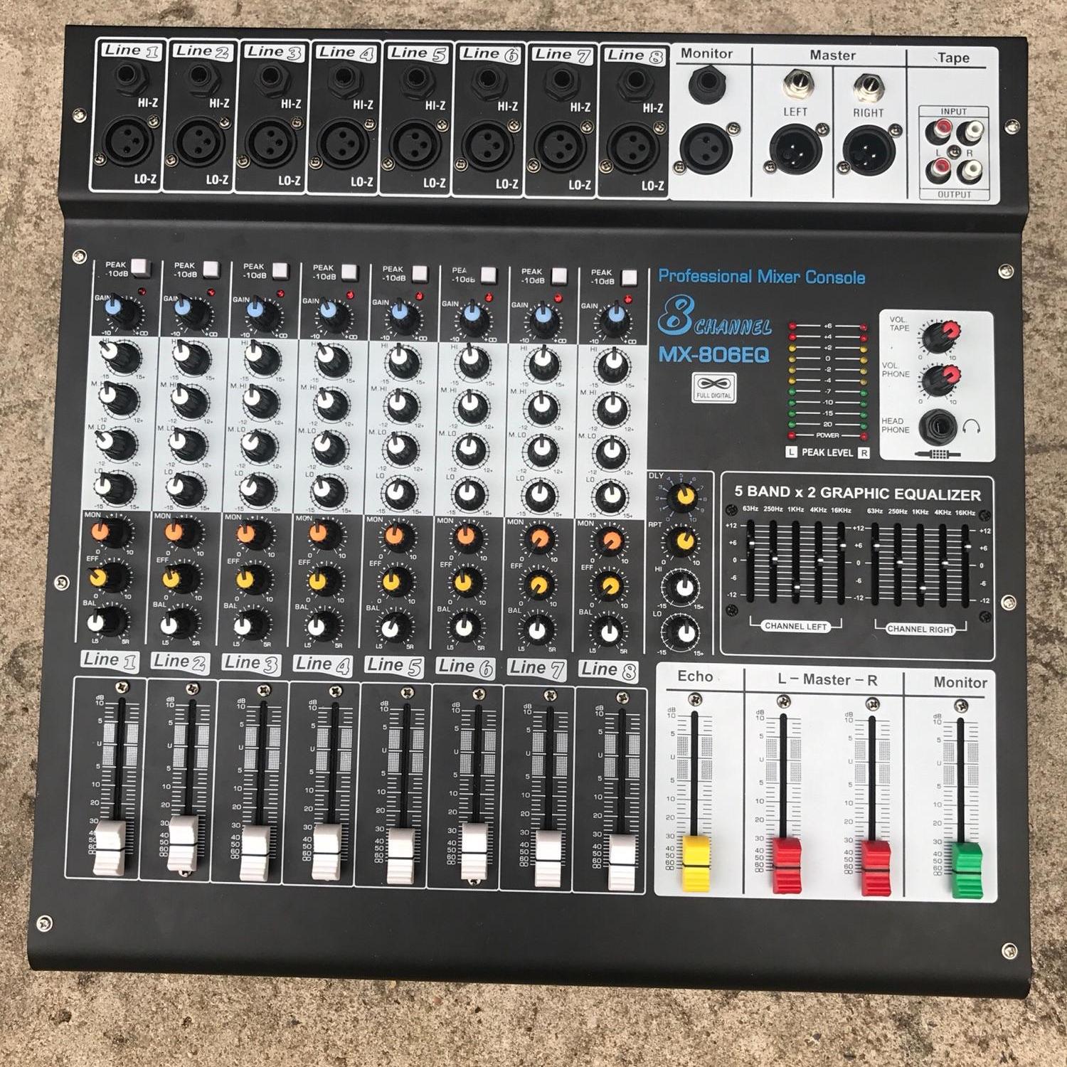 [HCM]Mixer 8 line MX-806EQ ECHO-RIVERD thiết kế nâng tiếng ca