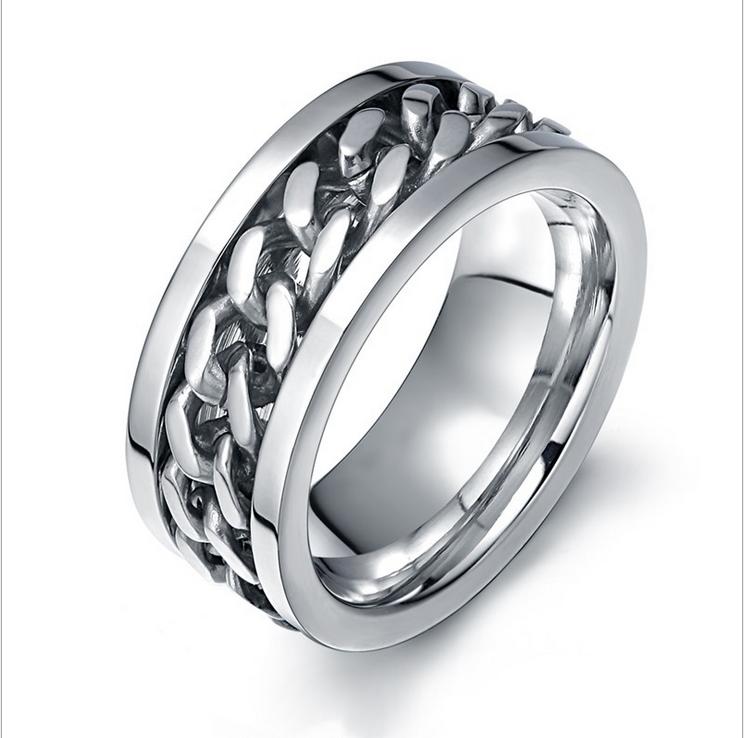 Nhẫn inox nam dây xích N57