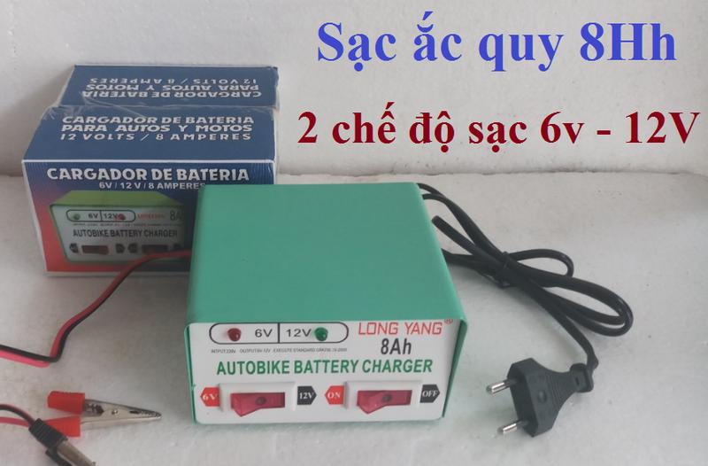 Bộ sạc bình ắc quy thông minh 2 chế độ 6V và 12V - 8A