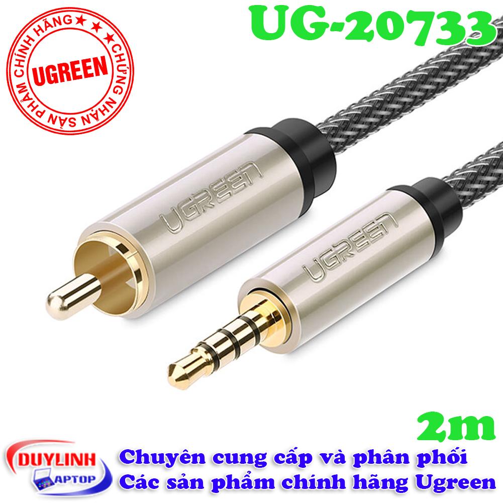 Dây loa Audio 3.5 ra Coaxial Ugreen 20733 (Nhôm-2m)