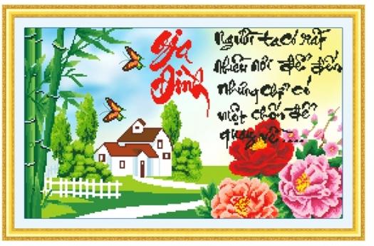 Tranh thêu chữ thập Gia đình DLH-222934-Siêu thị tranh thêu