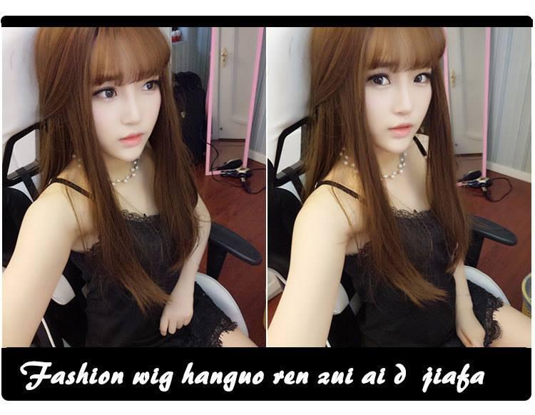 Tóc giả nữ nguyên đầu cao cấp làm bằng tơ mềm mượt như tóc thật (màu vàng) + tặng kèm lưới