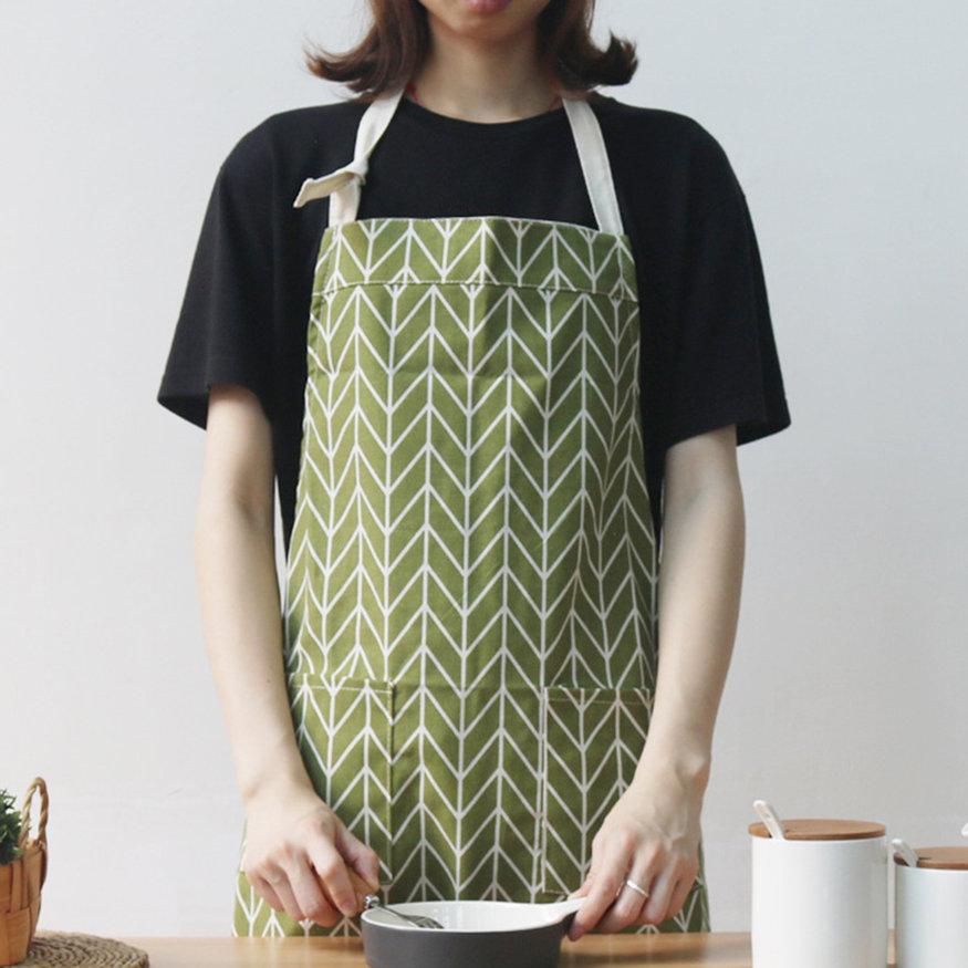 UINN Men Women Kitchen Cooking Apron Comfortable Bakery Restaurant Baking Apron Green Rhombus Pattern