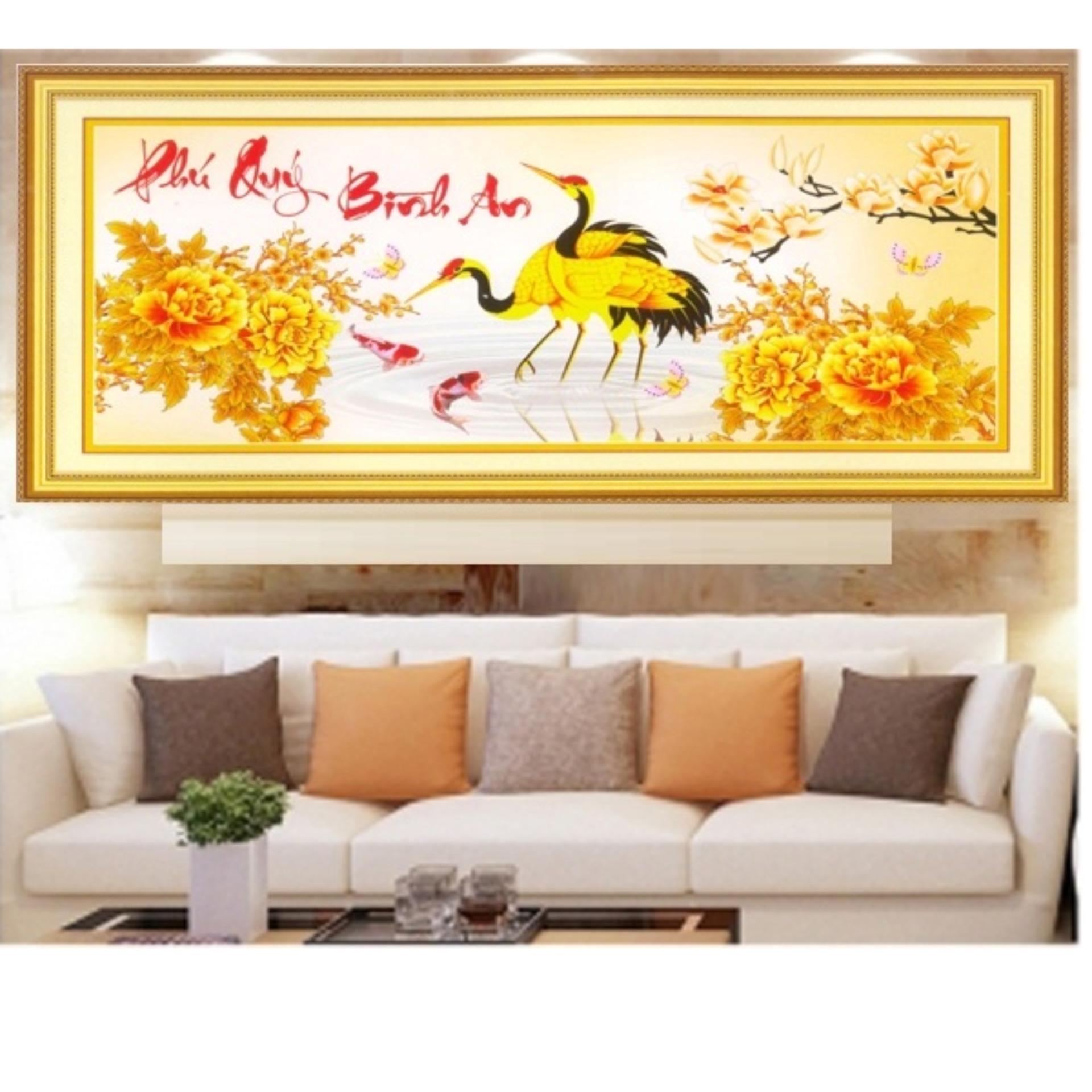 Tranh thêu chữ thập Phú quý bình an DLH-222948-Bảo Ngọc