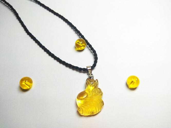 Dây chuyền mặt đá hồ ly 9 đuôi (Chọn màu theo ảnh)