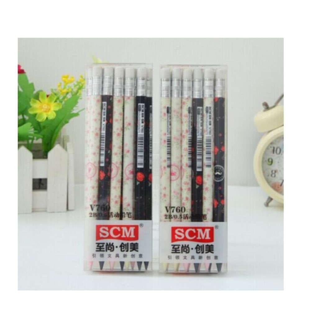 [HCM]Combo bút chì bấm, ruột chì bấm và gôm đen