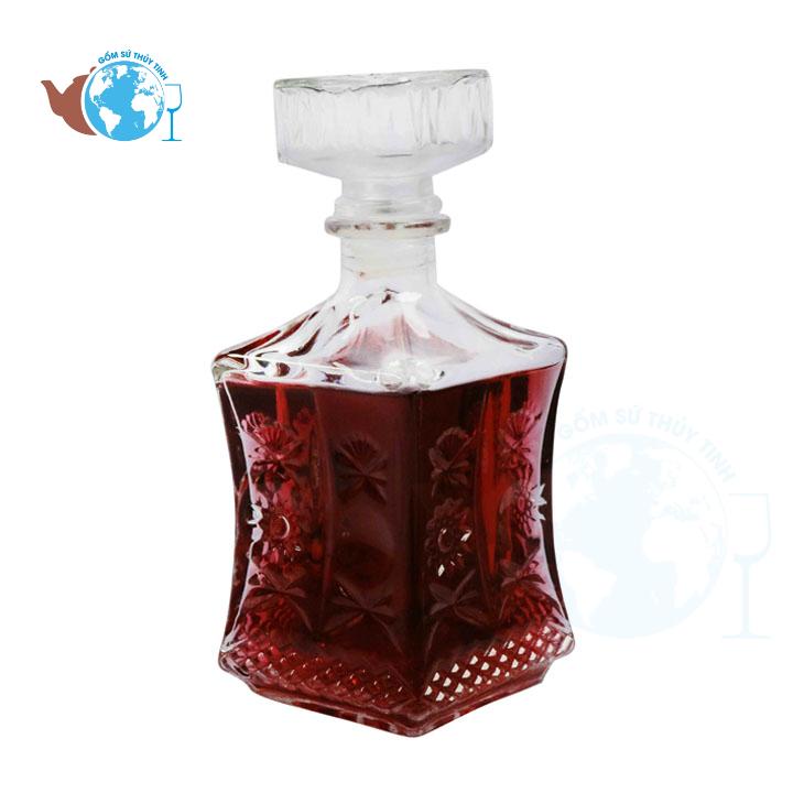 Bình đựng rươu ngâm sâm thủy tinh 750ml - br05