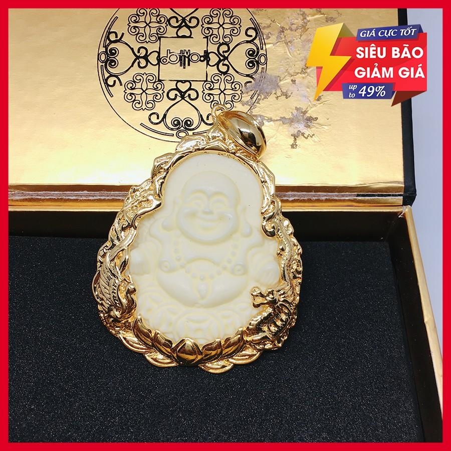 Trang sức nam cao cấp Mặt Phật di lạc Trắng phong thủy bọc vàng cao cấp + tặng vòng tay tỳ hưu(Miễn phí vận chuyển)