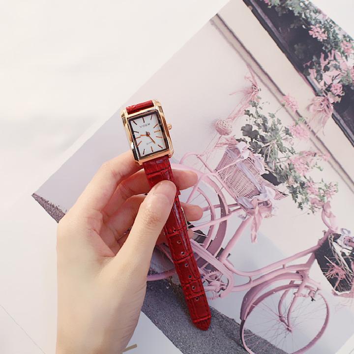 ( Tặng thêm 1 viên pin trị giá 20k ) Đồng Hồ Nữ Đẹp Mà Rẻ Mặt Hình Chữ Nhật