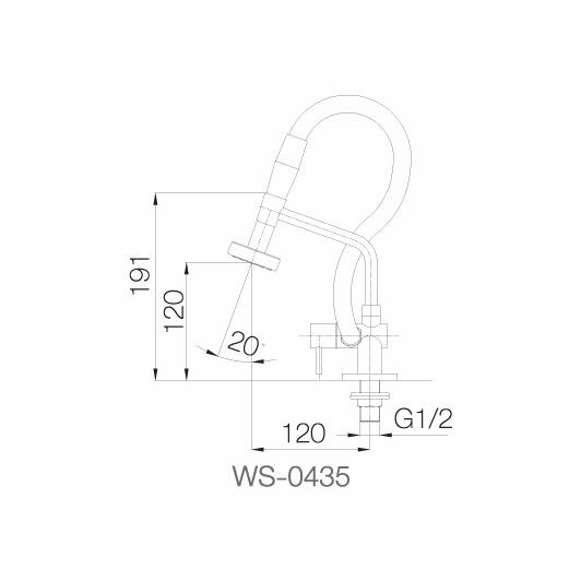 Vòi Chậu Lạnh - WS-0435 - INOX SUS 304