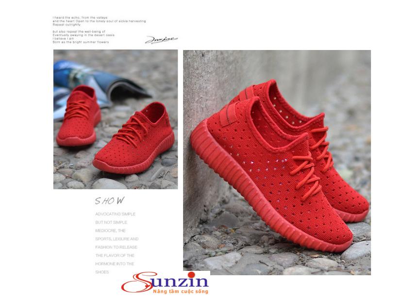 Giày sneaker nữ thoáng chân TVC2 (đỏ)
