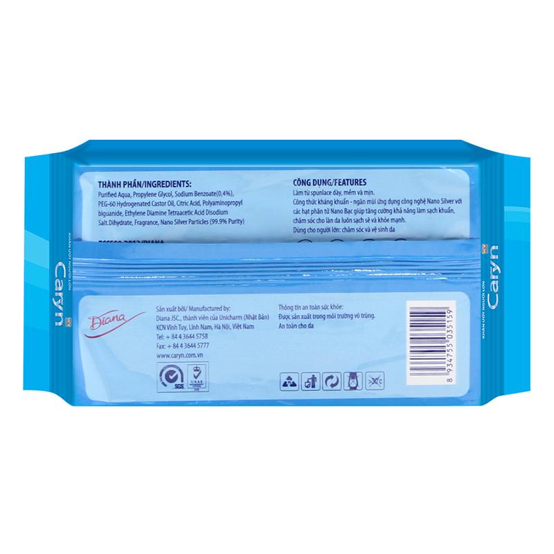 Khăn giấy ướt người lớn Caryn Care 100 tờ [Bao bì thay đổi theo từng đợt nhập hàng]