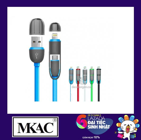 [HCM]Cáp sạc điên thoại 2 in 1cho iPhone 5/6 và android - MKAC