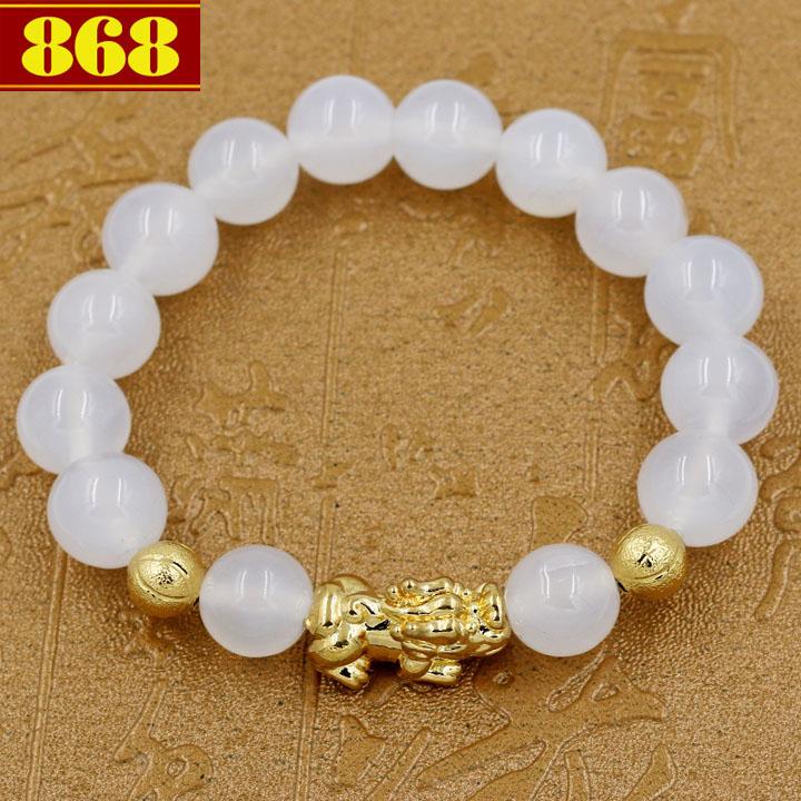 Vòng chuỗi thạch anh trắng 12 ly cẩn Tỳ hưu TH26