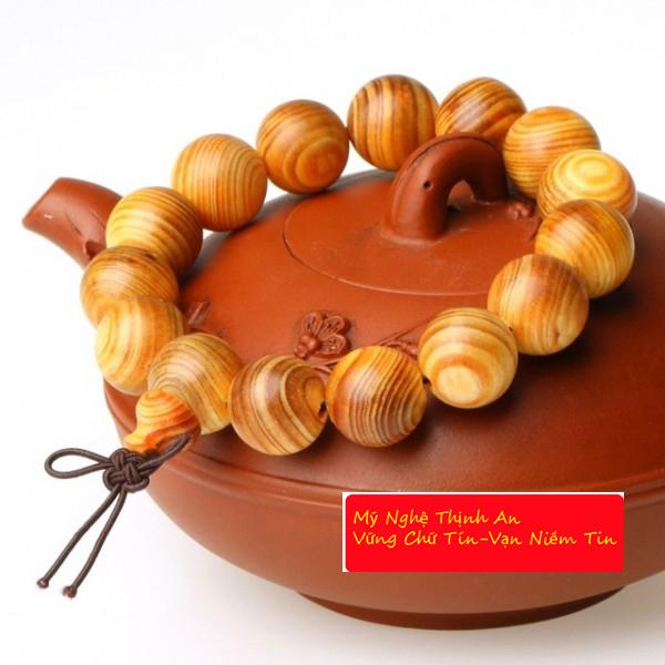 Vòng tay phong thủy huyết long indo 16 li 15 hạt tài lộc bình an VHL16i