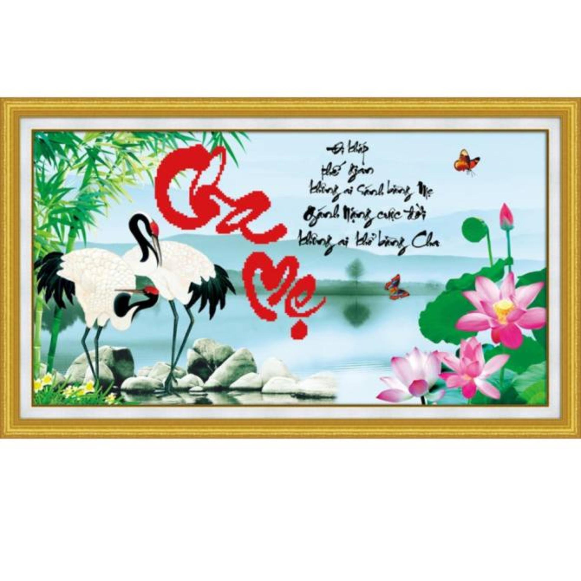 Tranh thêu chữ thập CAO CẤP Cha mẹ 223010