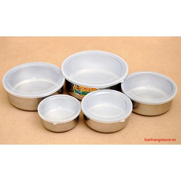 Bộ 5 bát inox có nắp đậy