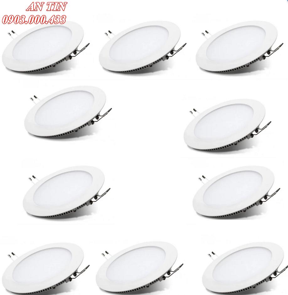 Bộ 10 đèn Led âm trần siêu mỏng tròn 9w (ánh sáng vàng)