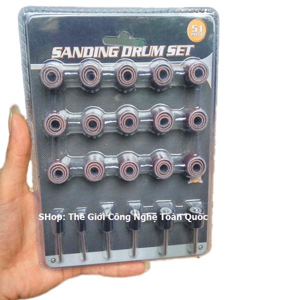 Bộ đánh giáp ráp tròn 46 chi tiết và 6 đầu trục cho khoan đa năng cầm tay mini (như Dremel, ACZ, ...) - phụ kiện máy khoan mini - phụ kiện máy khoan mài khắc đánh bóng