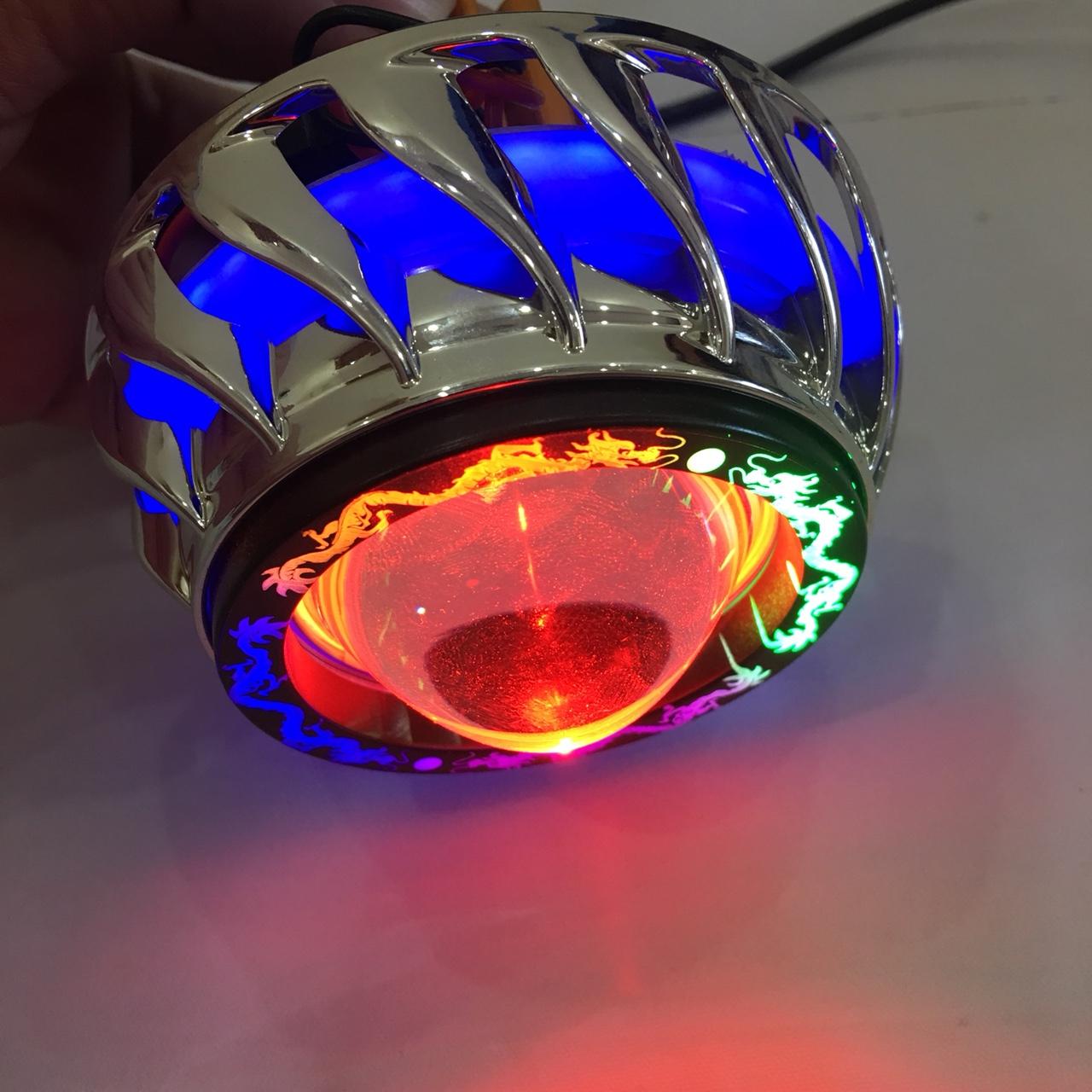 Bộ đèn bi  LED U14 viền hình rồng - đế tản nhiệt siêu sáng siêu tiết kiệm điện -  A143, phụ tùng xe máy giá rẻ