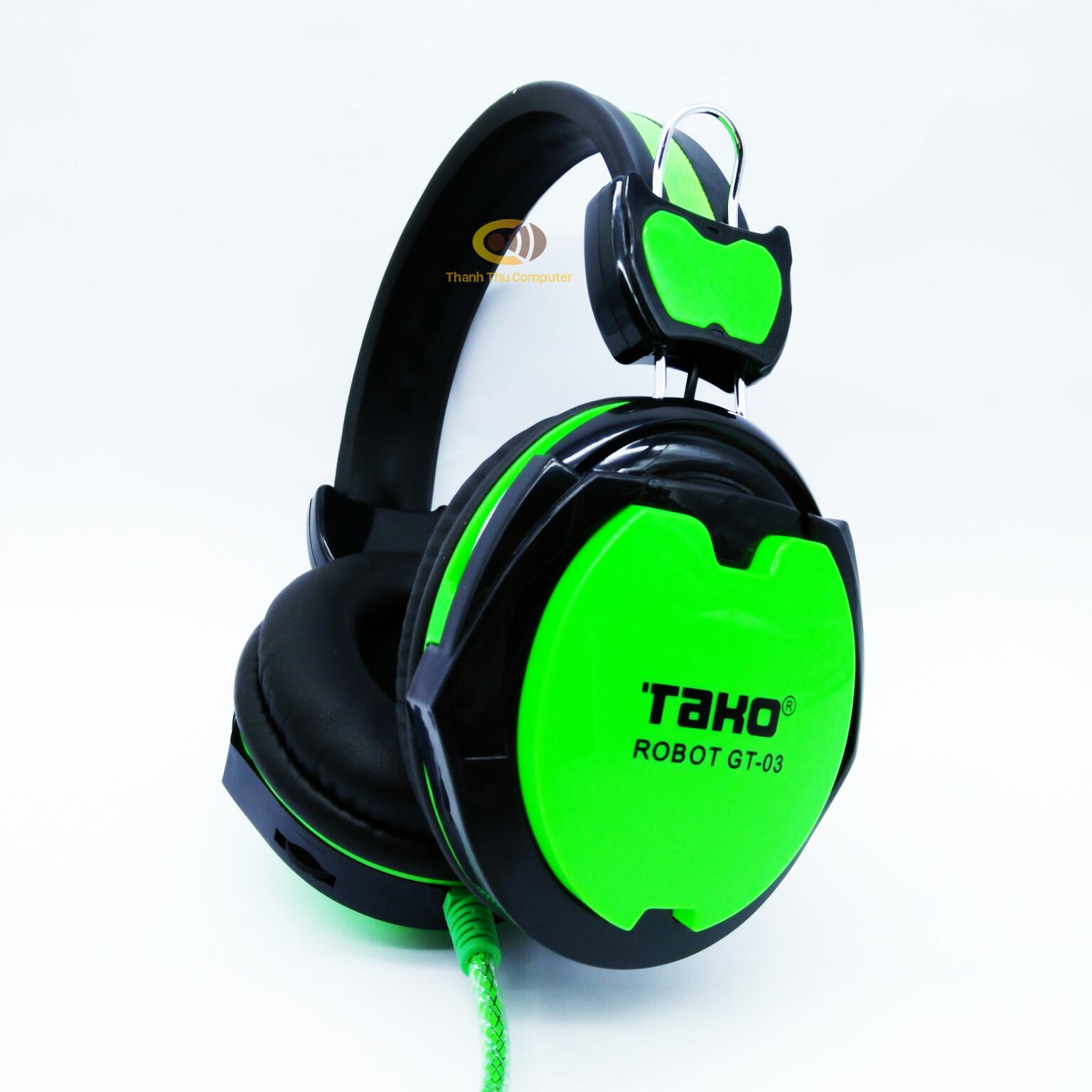 Tai nghe game thủ Tako robot gt-03 (xanh đen), chất liệu cao cấp, thiết kế hiện đại, dễ dàng sử dụng, đảm bảo hàng như mô tả