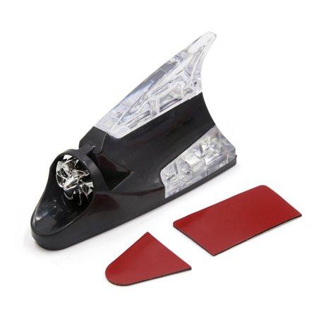 Vây cá mập trang trí nóc xe hơi giả ăng-ten (Đèn LED chạy bằng năng lượng gió) (Màu Đen)