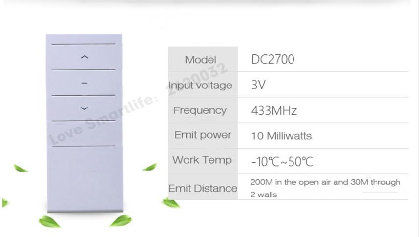 Rèm tự động - điều khiển đơn DOOYA DC2700 ( khiển 1 kênh )
