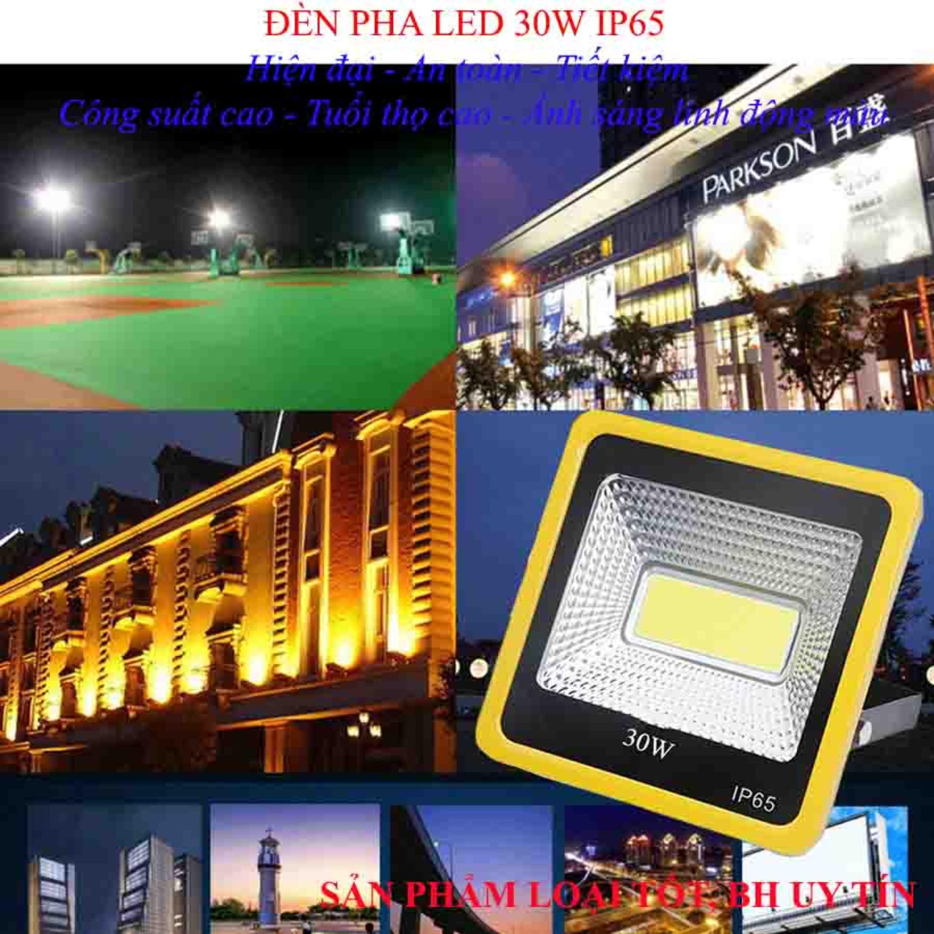 Den led dep , Đèn led đẹpĐèn led chiếu sáng, Đèn pha led 30W IP65 ánh sáng vàng - BH Uy Tín 1 đổi 1