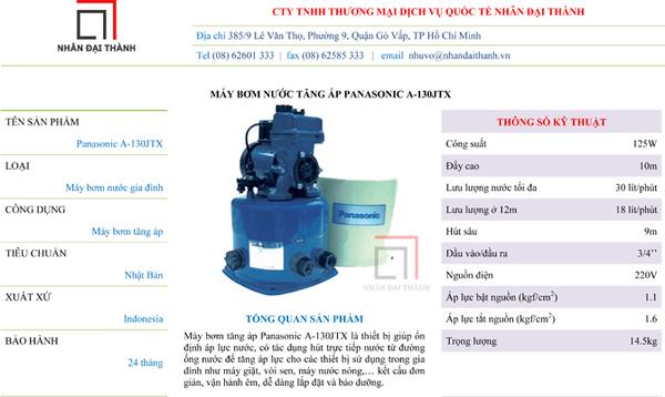 Máy bơm nước tăng áp Panasonic A-130JTX