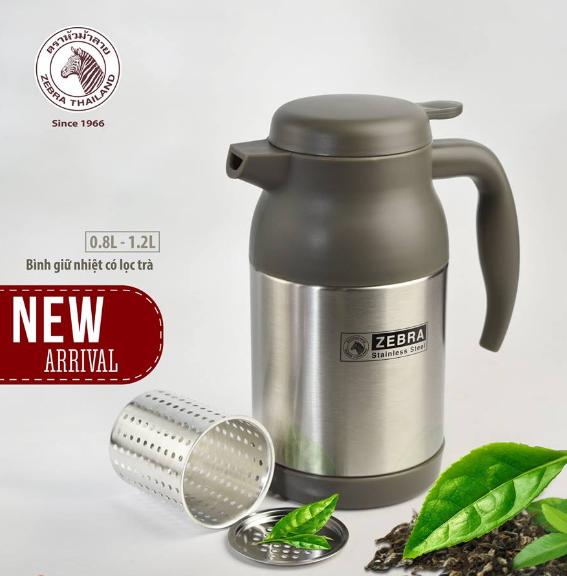 [HCM]Bình pha trà giữ nhiệt Zebra  1200ml