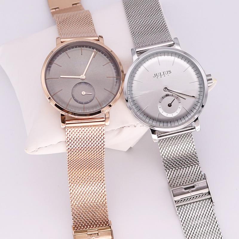 ĐỒNG HỒ NỮ JA-1065A JULIUS HÀN QUỐC DÂY THÉP (TRẮNG BẠC)