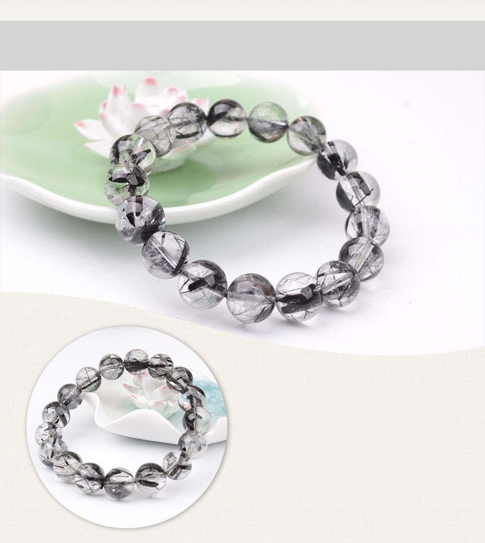 12-lithium black quartz stone bracelet helps promote health and luck fortune