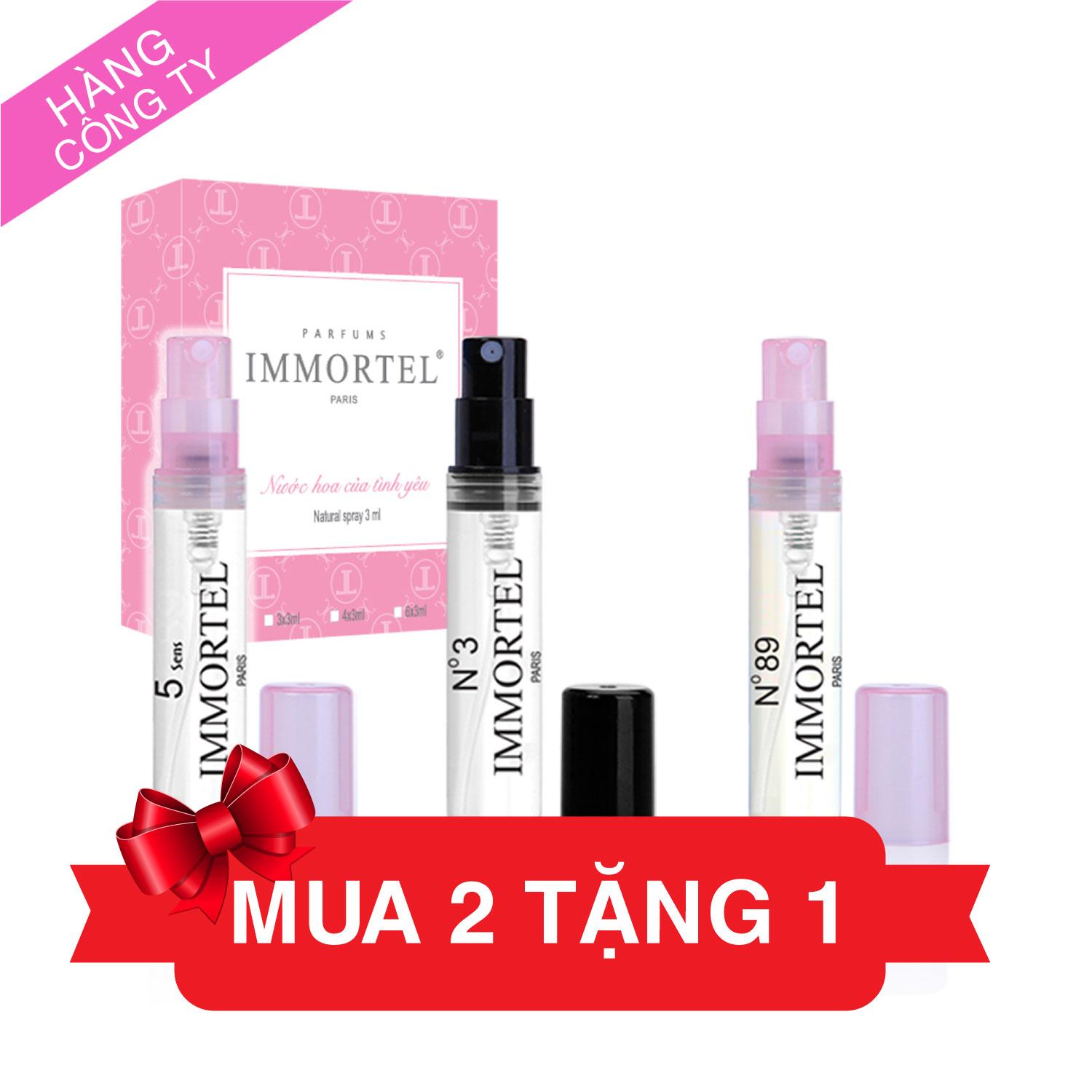 HỘP NƯỚC HOA IMMORTEL SET 3_COMBO 3x3 ML ( No 3, No 89 , 5 Sens )