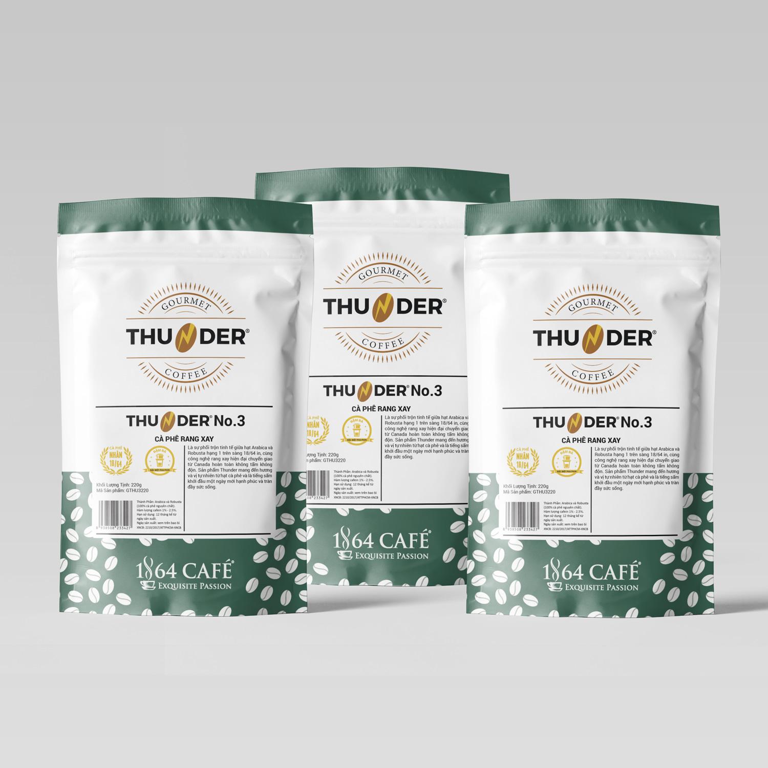 660g Cà Phê Bột Thunder No.3 - 1864 CAFÉ